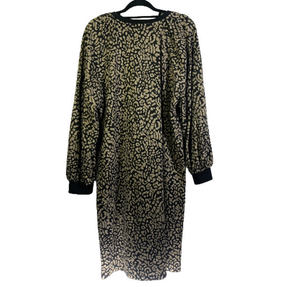 THE GET Black &‎ Tan Animal Print Sweatshirt Dress - Picture 7 of 9